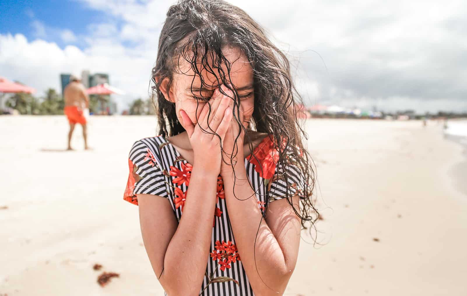 Very happy girl on a beach