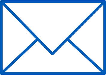 Blue outline of an envelope