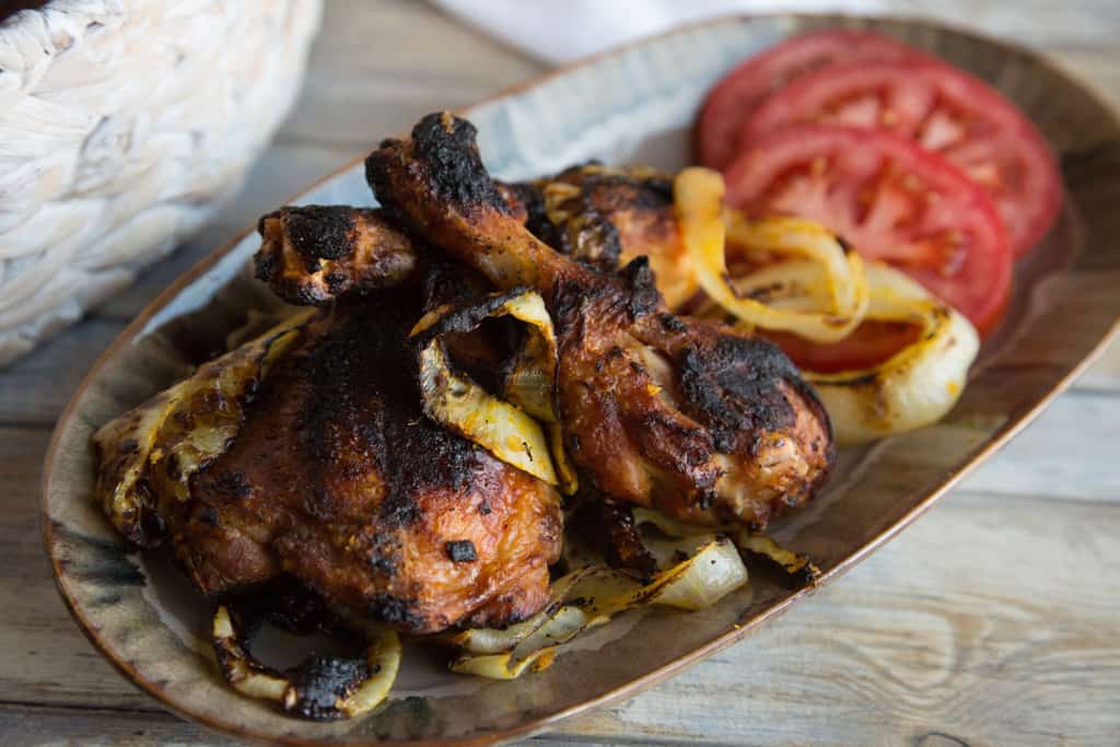 Togolese grilled chicken on a plate