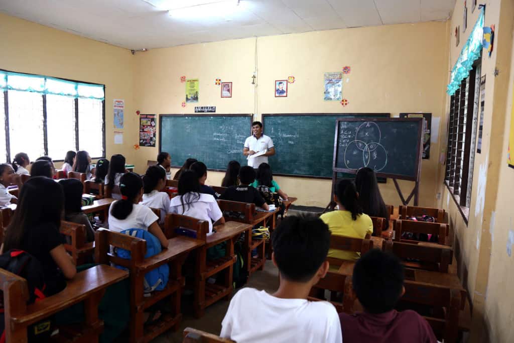 Typical classroom in the Philippines.