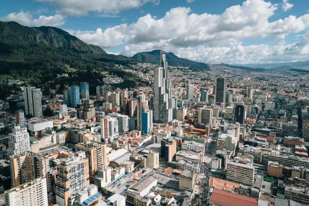 Aerial photograph of Bogota, Colombia