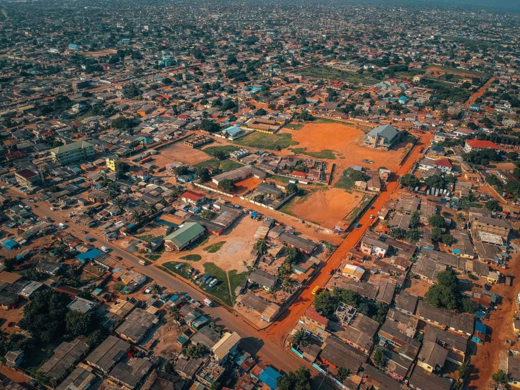 Aerial view of Accra, Ghana