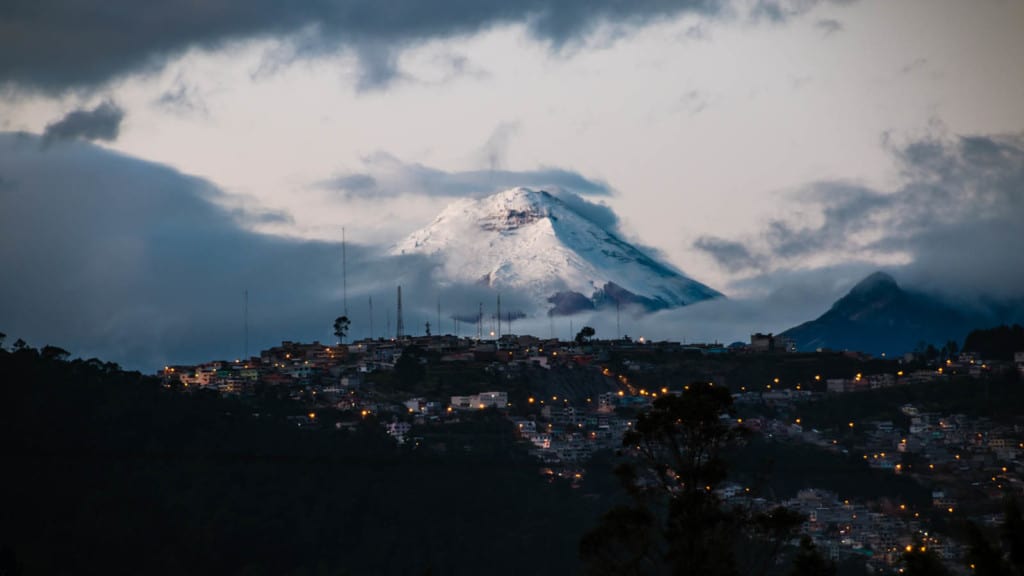Cotopaxi volcano in the early morning.