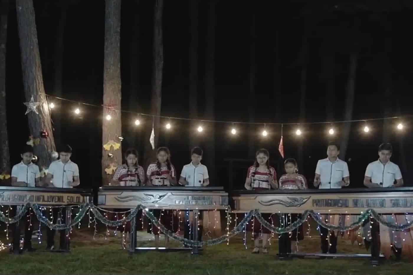 Children in Guatemala playing O Holy Night on xylophones.