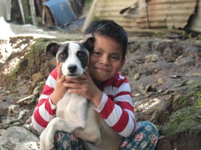 Elfego is happy because a neighbor saved his dogs, he was worried about them after he saw how the water covered his home.