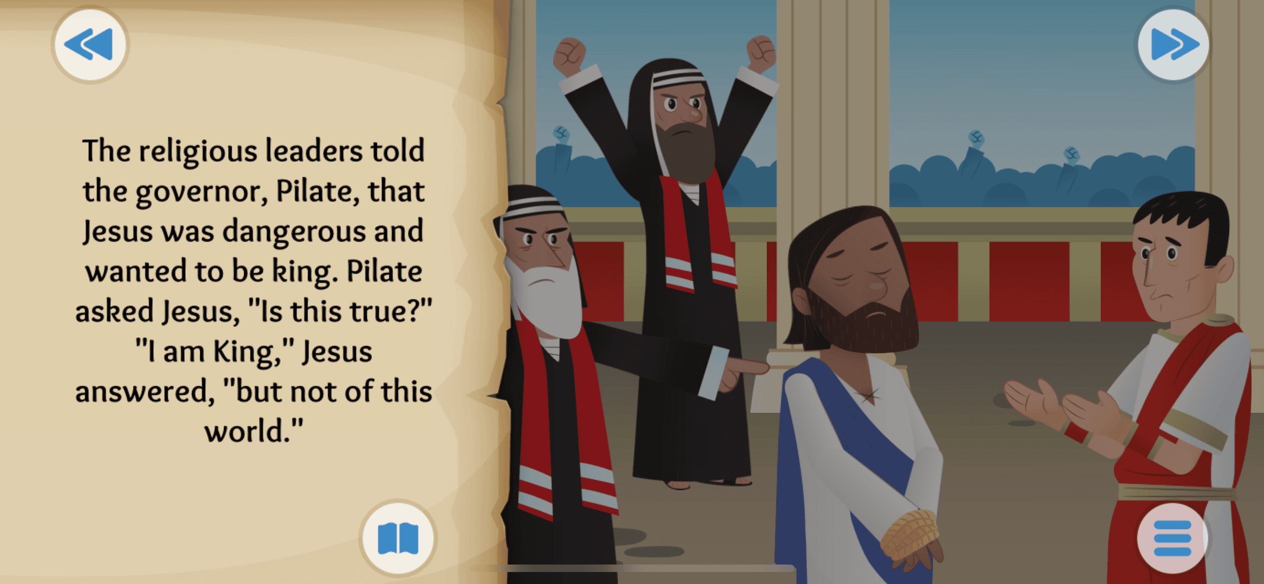 Screenshot of the Bible App for Kids showing a story about Jesus.